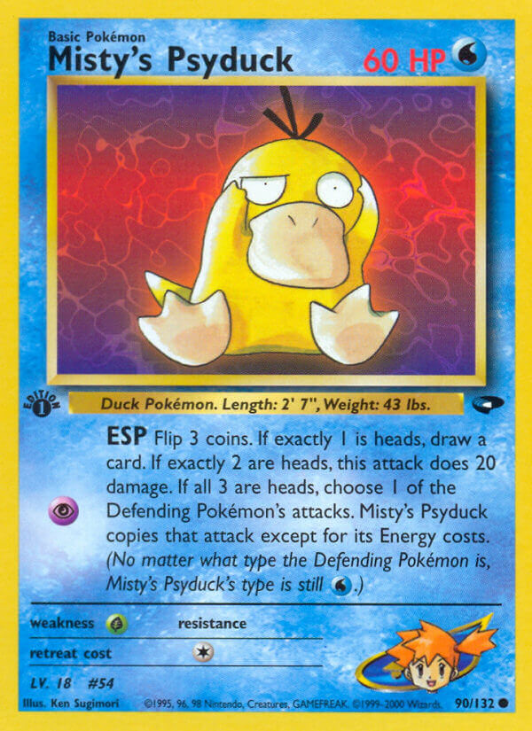 Misty’s Psyduck | Gym Challenge | Gym | 90/132 | New Mint | Common