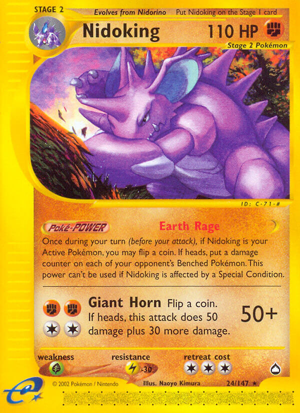 Nidoking | Aquapolis | E-Card | 24/147 | New Mint | Rare