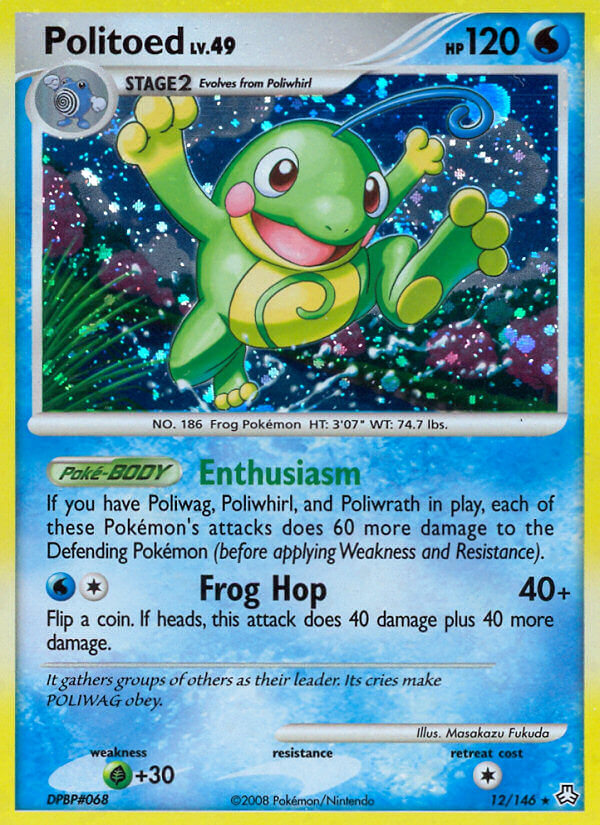 Politoed | Legends Awakened | Diamond & Pearl | 12/146 | New Mint | Rare Holo