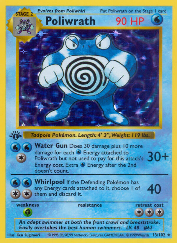Poliwrath | Base Set | Classic | 13/102 | New Mint | Rare Holo