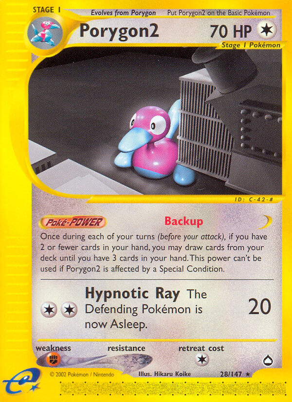 Porygon2 | Aquapolis | E-Card | 28/147 | New Mint | Rare
