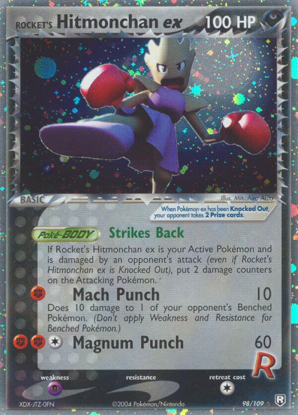 Rocket’s Hitmonchan ex | Team Rocket Returns | EX | 98/109 | New Mint | Rare Holo ex