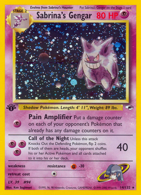 Sabrina’s Gengar | Gym Heroes | Gym | 14/132 | New Mint | Rare Holo