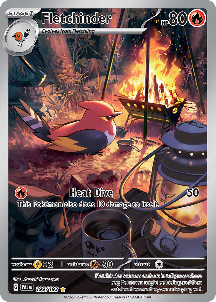 Fletchinder | Paldea Evolved | Scarlet & Violet | 199/193 | New Mint | Illustration Rare