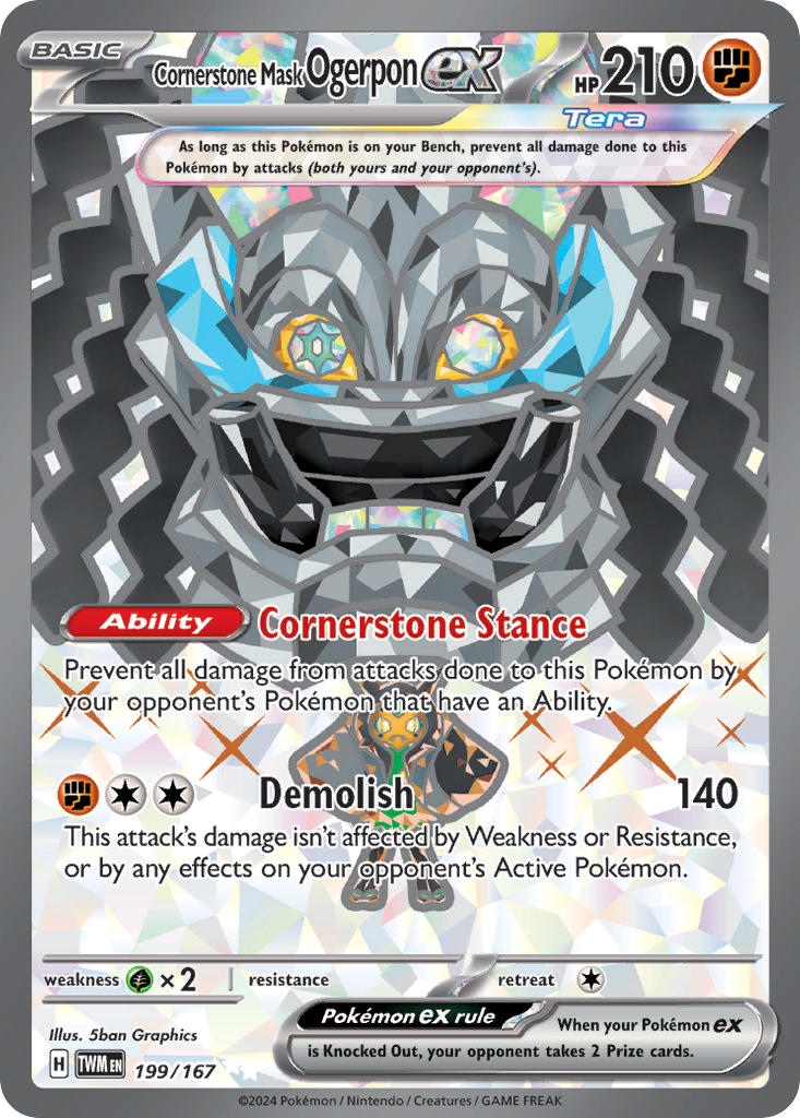 Cornerstone Mask Ogerpon ex | Twilight Masquerade | Scarlet & Violet | 199/167 | New Mint | Ultra Rare