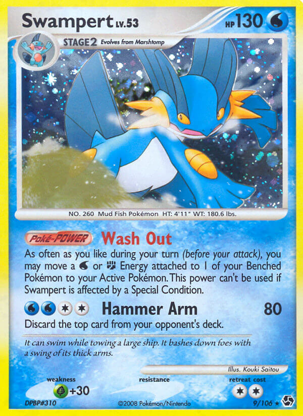 Swampert | Great Encounters | Diamond & Pearl | 9/106 | New Mint | Rare Holo