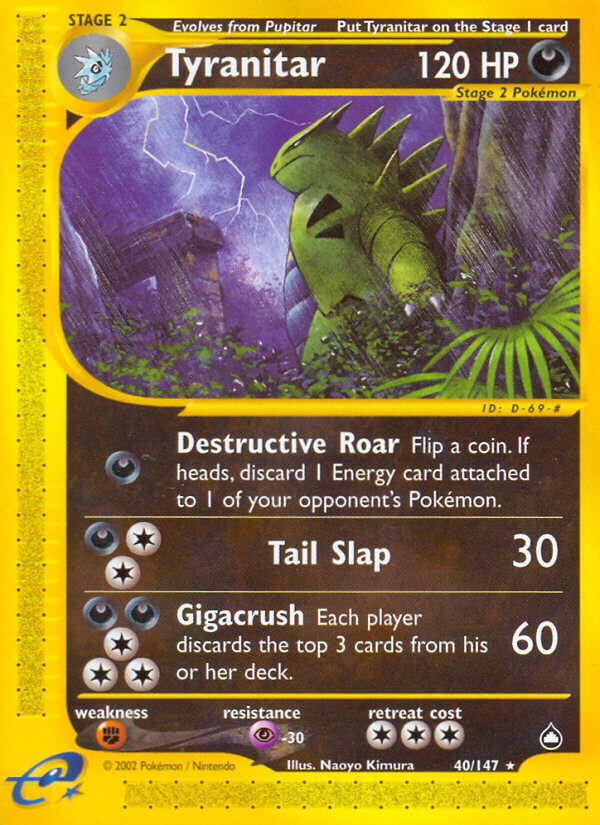 Tyranitar | Aquapolis | E-Card | 40/147 | New Mint | Rare