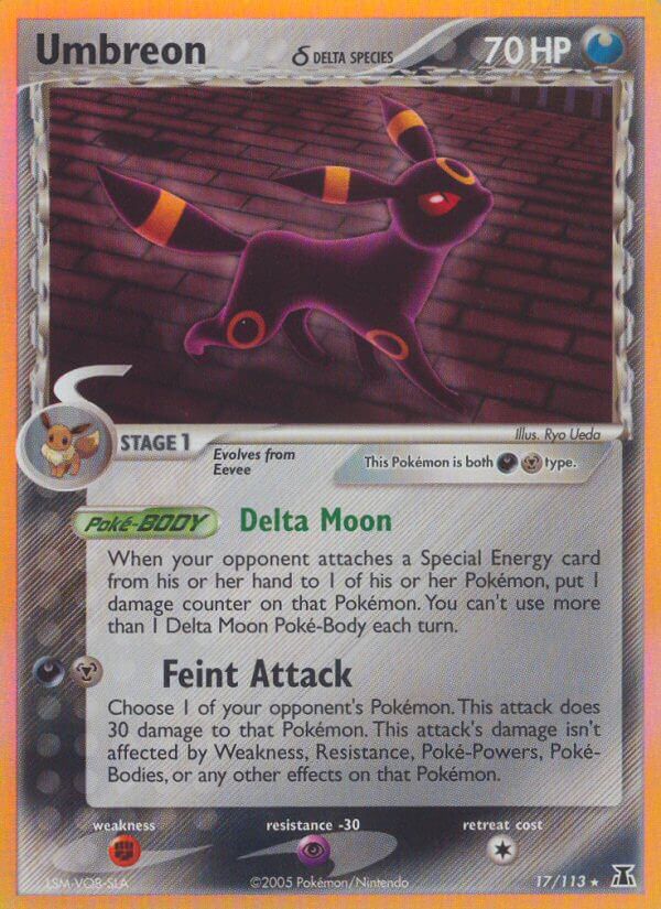 Umbreon | Delta Species | EX | 17/113 | New Mint | Rare Holo