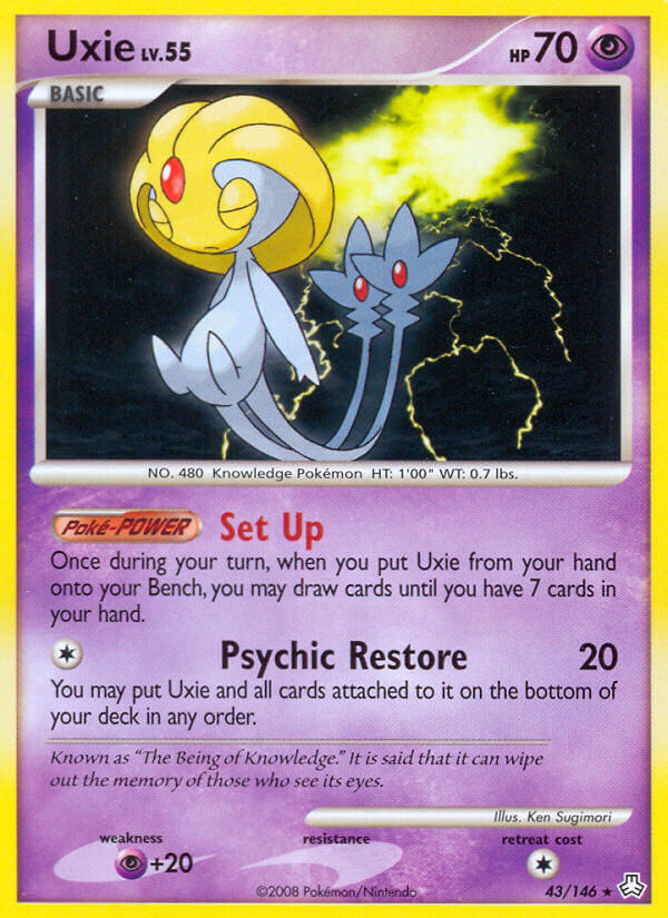 Uxie | Legends Awakened | Diamond & Pearl | 43/146 | New Mint | Rare