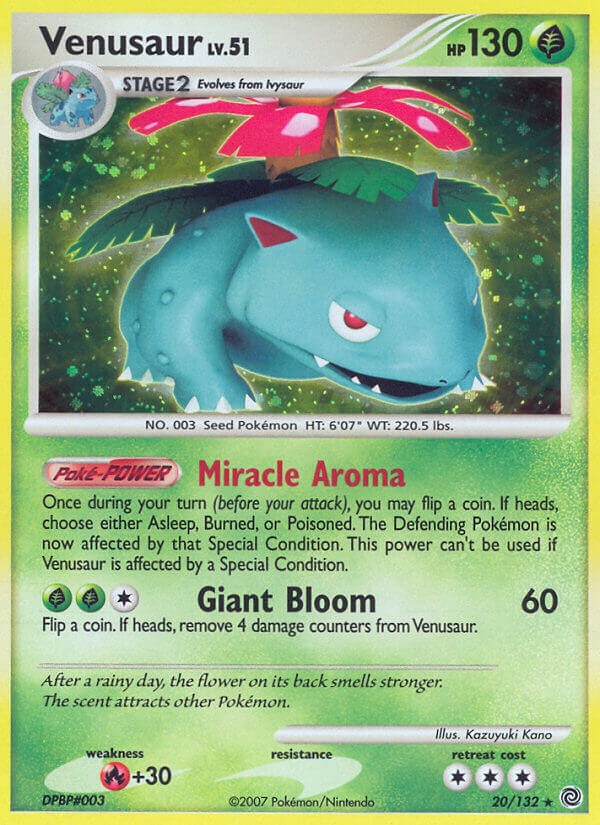 Venusaur | Secret Wonders | Diamond & Pearl | 20/132 | New Mint | Rare Holo