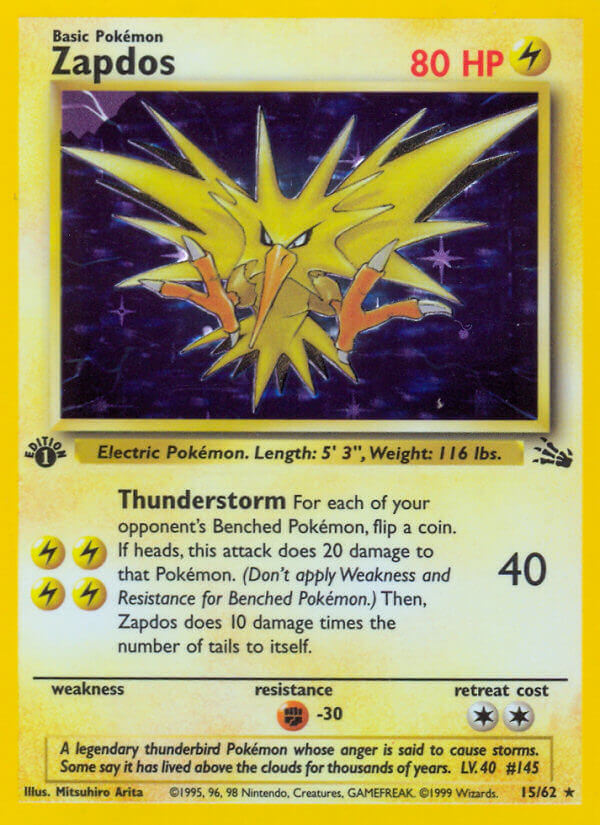 Zapdos | Fossil | Classic | 15/62 | New Mint | Rare Holo