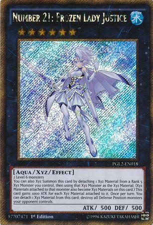 Number 21: Frozen Lady Justice | Premium Gold: Return of the Bling | PGL2-EN018 | Gold Secret Rare | 1st