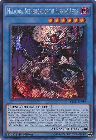 Malacoda, Netherlord of the Burning Abyss | Secrets of Eternity | SECE-EN085 | Secret Rare | 1st