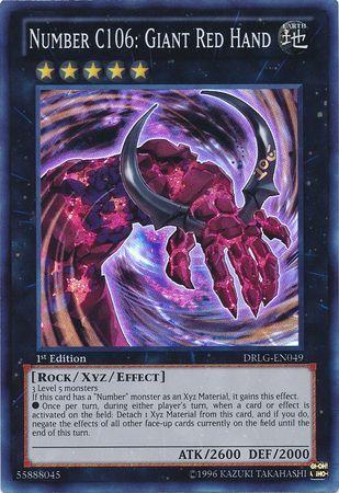 Number C106: Giant Red Hand | Dragons of Legend | DRLG-EN049 | Super Rare | 1st