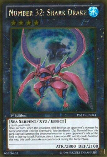 Number 32: Shark Drake | Premium Gold | PGLD-EN044 | Gold Rare | 1st