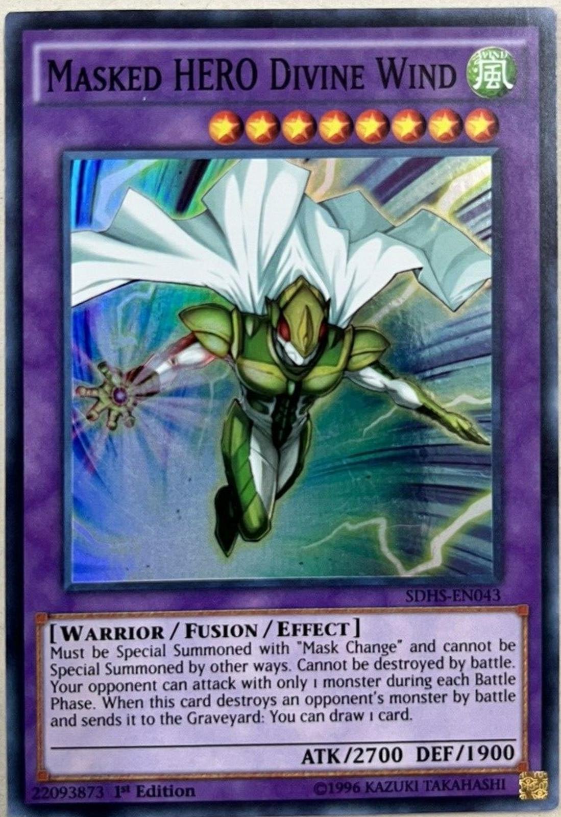 Masked HERO Divine Wind | HERO Strike Structure Deck | SDHS-EN043 | none | 1st