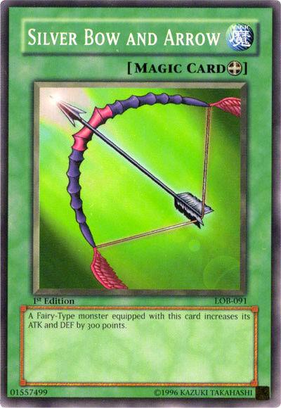 Silver Bow and Arrow | Legend of Blue Eyes White Dragon | LOB-091 | Short Print | 1st