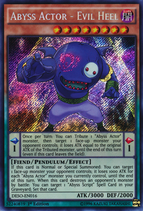 Abyss Actor - Evil Heel | Destiny Soldiers | DESO-EN016 | Secret Rare