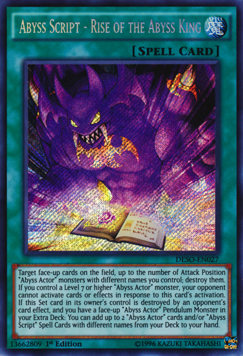Abyss Script - Rise of the Abyss King | Destiny Soldiers | DESO-EN027 | Secret Rare