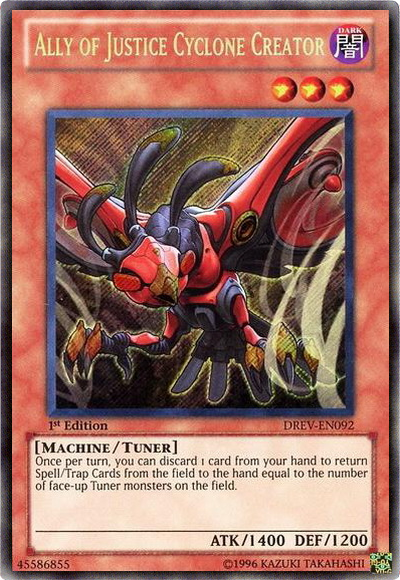 Ally of Justice Cyclone Creator | Duelist Revolution | DREV-EN092 | Secret Rare