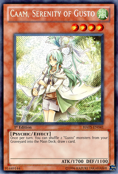 Caam, Serenity of Gusto | Hidden Arsenal 5: Steelswarm Invasion | HA05-EN041 | Secret Rare