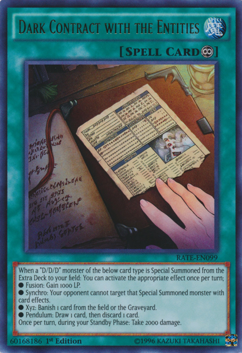 Dark Contract with the Entities | Raging Tempest | RATE-EN099 | Ultra Rare