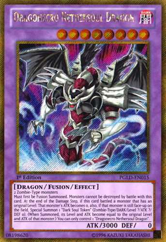 Dragonecro Nethersoul Dragon | Premium Gold | PGLD-EN015 | Gold Secret Rare