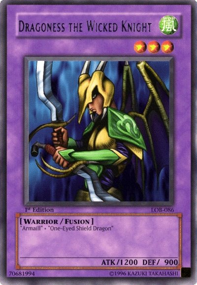 Dragoness the Wicked Knight | Legend of Blue Eyes White Dragon | LOB-EN086 | Rare