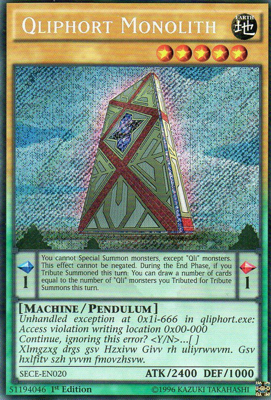 Qliphort Monolith | Secrets of Eternity | SECE-EN020 | Secret Rare