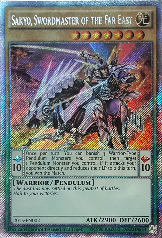 Sakyo, Swordmaster of the Far East | Yu-Gi-Oh! World Championship 2015 prize cards | 2015-EN002 | Extra Secret Rare