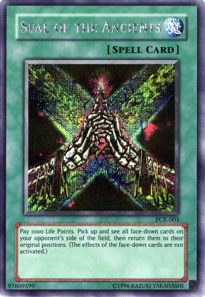 Seal of the Ancients | Yu-Gi-Oh! Power of Chaos: Kaiba the Revenge promotional cards (NA) | PCK-003 | Prismatic Secret Rare