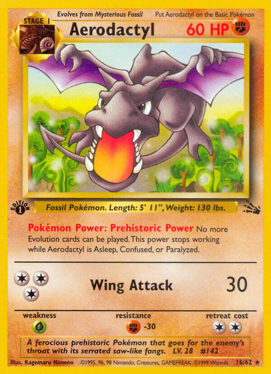 Aerodactyl | Fossil | Classic | 16/62 | New Mint | Rare