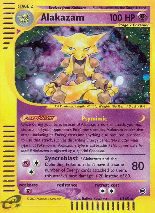 Alakazam | Expedition | E-Card | 1/165 | New Mint | Rare Holo
