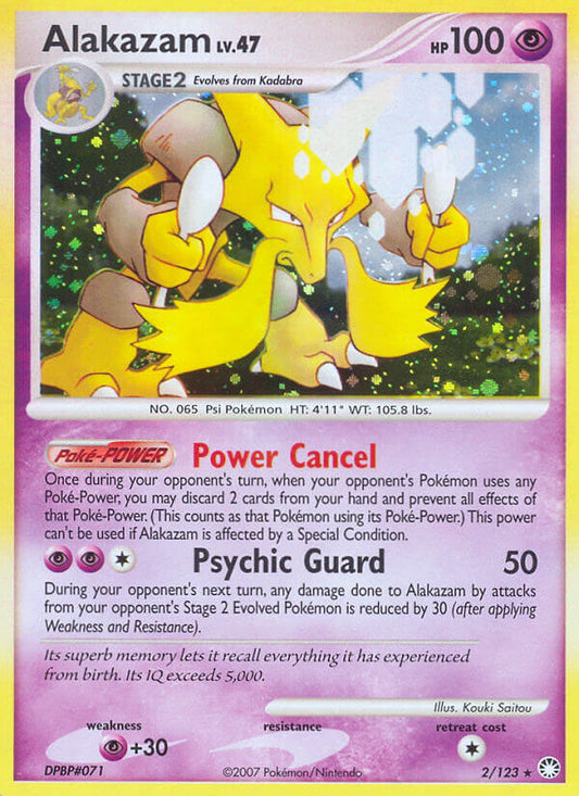 Alakazam | Mysterious Treasures | Diamond & Pearl | 2/123 | New Mint | Rare Holo