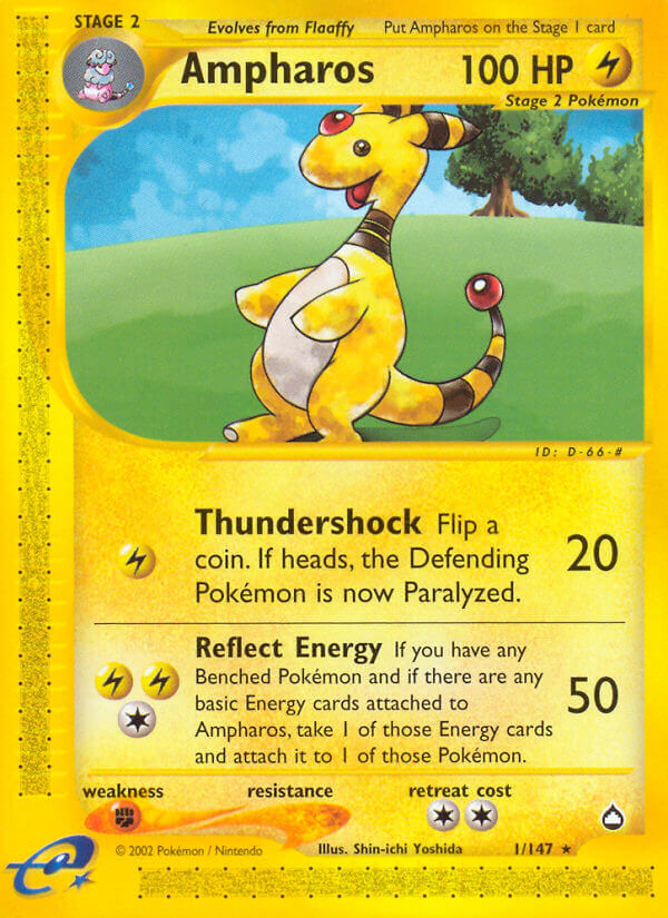 Ampharos | Aquapolis | E-Card | 1/147 | New Mint | Rare