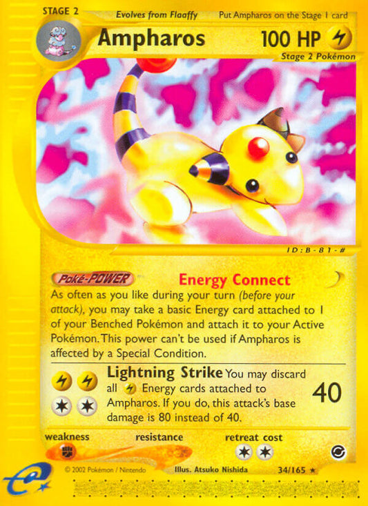 Ampharos | Expedition | E-Card | 34/165 | New Mint | Rare