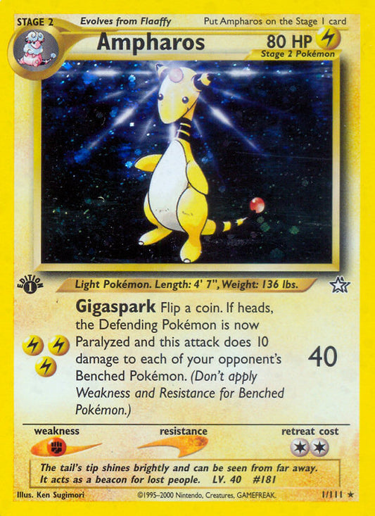 Ampharos | Neo Genesis | Neo | 1/111 | New Mint | Rare Holo