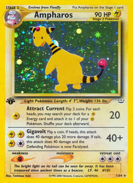 Ampharos | Neo Revelation | Neo | 1/64 | New Mint | Rare Holo