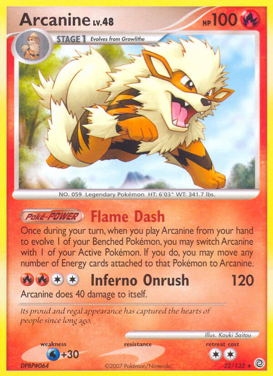 Arcanine | Secret Wonders | Diamond & Pearl | 22/132 | New Mint | Rare