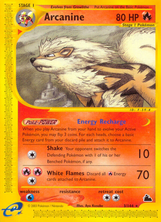 Arcanine | Skyridge | E-Card | 3/144 | New Mint | Rare