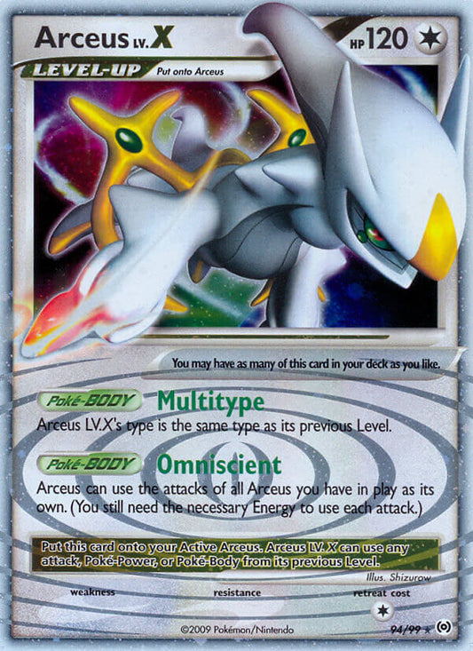 Arceus LV.X | Arceus | Platinum | 94/99 | New Mint | Rare Holo LV.X