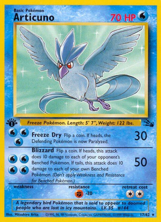 Articuno | Fossil | Classic | 17/62 | New Mint | Rare