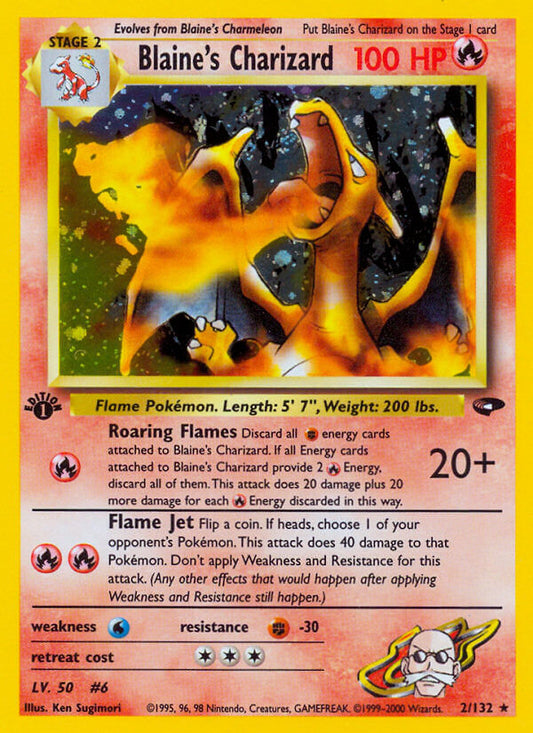 Blaine’s Charizard | Gym Challenge | Gym | 2/132 | New Mint | Rare Holo