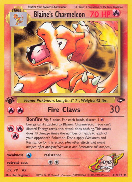 Blaine’s Charmeleon | Gym Challenge | Gym | 31/132 | New Mint | Uncommon
