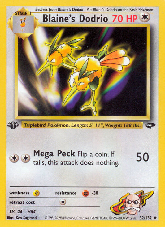 Blaine’s Dodrio | Gym Challenge | Gym | 32/132 | New Mint | Uncommon