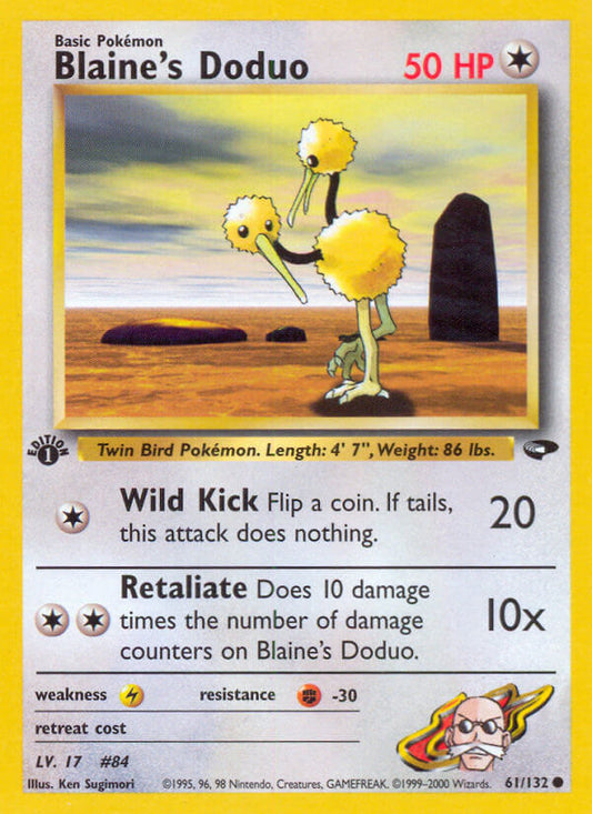Blaine’s Doduo | Gym Challenge | Gym | 61/132 | New Mint | Common