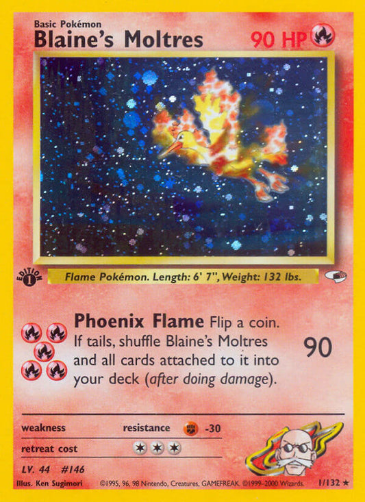 Blaine’s Moltres | Gym Heroes | Gym | 1/132 | New Mint | Rare Holo