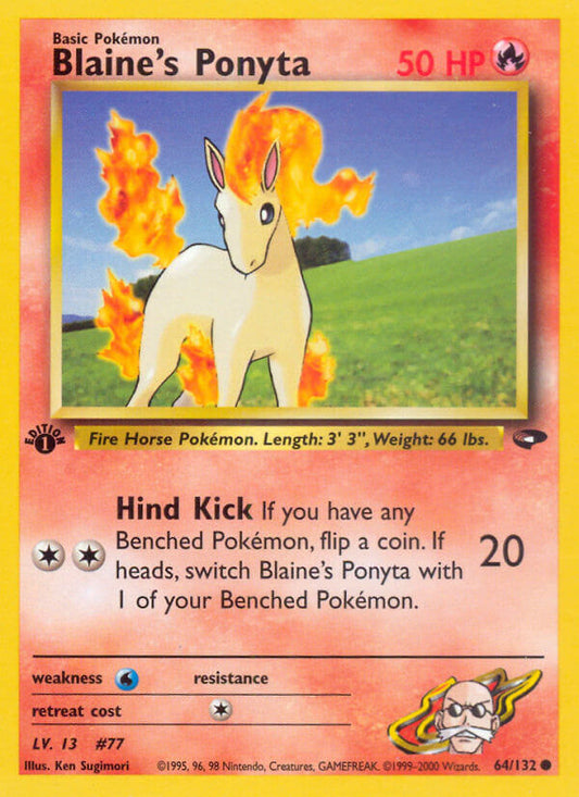 Blaine’s Ponyta | Gym Challenge | Gym | 64/132 | New Mint | Common