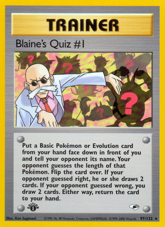 Blaine’s Quiz #1 | Gym Heroes | Gym | 97/132 | New Mint | Rare