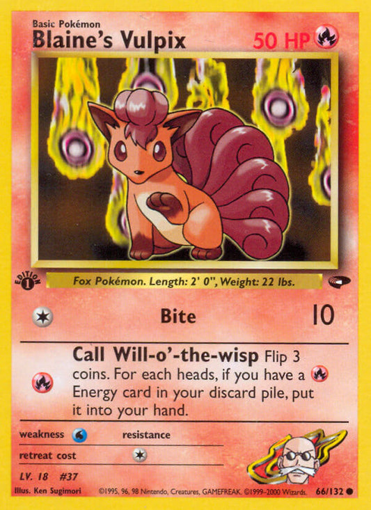 Blaine’s Vulpix | Gym Challenge | Gym | 66/132 | New Mint | Common